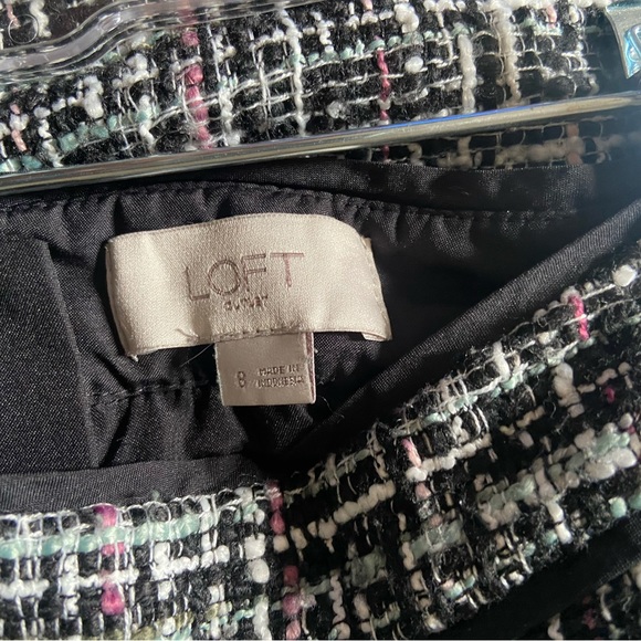 LOFT Tweed Skirt with Pops of Turquoise and Pink - Picture 5 of 5